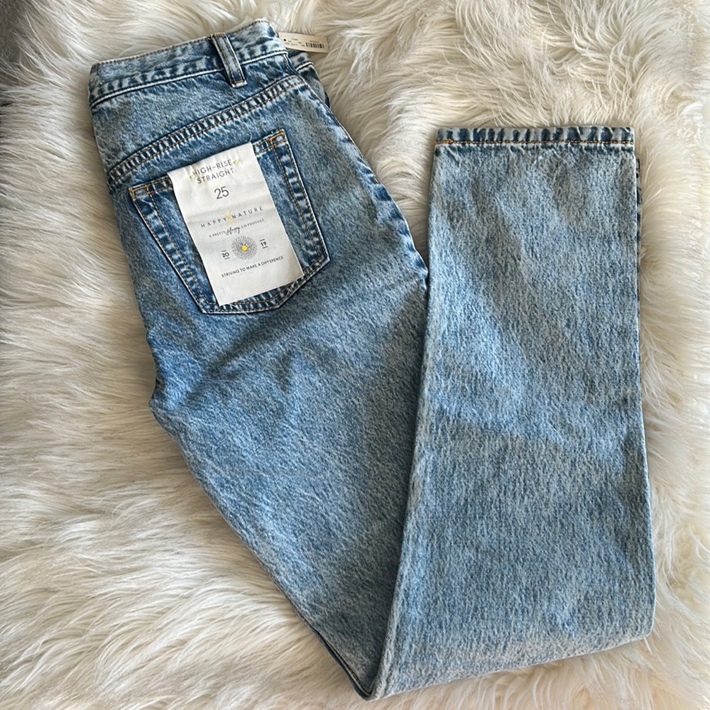 NWT happy x nature acid high rise jeans size 25